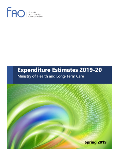 Expenditure Estimates 2019-20: Ministry of Health and Long-Term Care